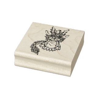 Custom 2.5" x 2.5" Rubber Stamp Asian Dragon