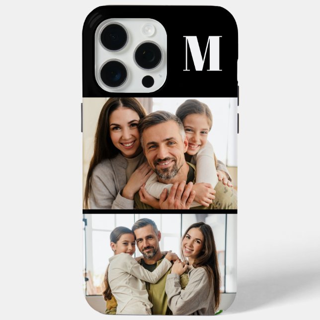 Custom 2 Family Photo & Monogrammed  Case-Mate iPhone Case (Back)