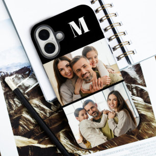 Custom 2 Family Photo & Monogrammed iPhone 16 Plus Case