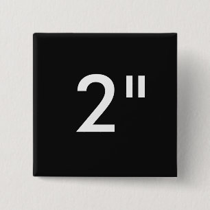 Custom 2" Inch Square Badge Blank Template BLACK 2 Inch Square Button