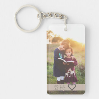 Custom 2 Photo and Text Dbl Sided Acrylic Keychain
