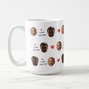 Custom 2 Photo Baby Face Collage "I Love You Dad" Coffee Mug
