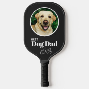 Custom 2 Photo Best Dog Dad Ever  Pickleball Paddle