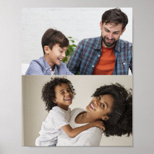 Custom 2 Photo Collage With Personalized Text Poster