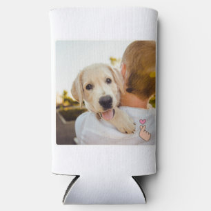 Custom 2 Photo Cute Family Pet Kids Dog Seltzer Can Cooler
