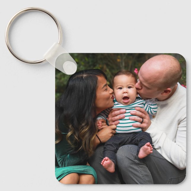 Custom 2 Photo Double Sided Personalized Family Keychain (Front)