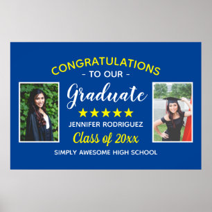 Custom 2 Photo Graduation Congratulations Graduate Poster