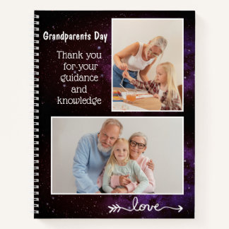 Custom 2 Photo Grandparents Day Shiny Notebook