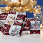 Custom 2 Photo Merry Christmas Red Buffalo Plaid Wrapping Paper<br><div class="desc">Merry Christmas! Add the finishing touch to your holiday gifts this season with Red Buffalo Plaid Custom Photo Wrapping Paper. Add 2 of your favourite photos for a fun holiday wrapping design. Perfect for pet photos, dog, cat and animals ! COPYRIGHT © 2020 Judy Burrows, Black Dog Art - All...</div>