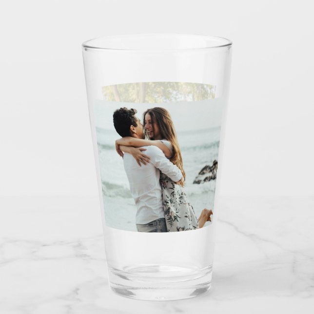 Custom 2 Photo Modern Keepsake Glass (Front)