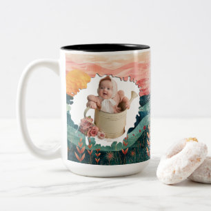 Custom 2 Photo Mug with Personalized Text Gift