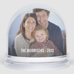 Custom 2 Photo Personal Christmas Gift keepsake Snowglobe
