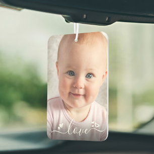 Custom 2 Photo Personalized Love Script Modern Air Freshener