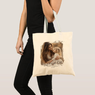Custom 2 Photo Text Best Mom Ever  Tote Bag