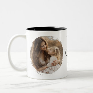 Custom 2 Photo & Text Best Mom Ever  Two-Tone Coffee Mug