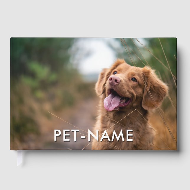 Custom 2 Photo With Your Pet Dog 2 Name Picture On Guest Book (Front)