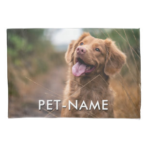 Custom 2 Photo With Your Pet Dog 2 Name Picture On Pillowcase