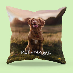 Custom 2 Photo With Your Pet Dog 2 Name Picture On Throw Pillow
