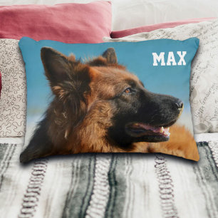 Custom 2 Photos and Name Family Member Accent Pillow