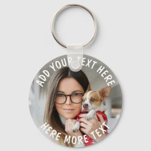 Custom 2 Photos and Text Or Name Keychain