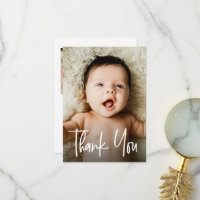 Custom 2 Photos Modern Handlettering Baby Shower
