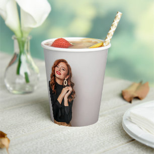 Custom 2 Photos Party Selfie Picture Photography Paper Cups