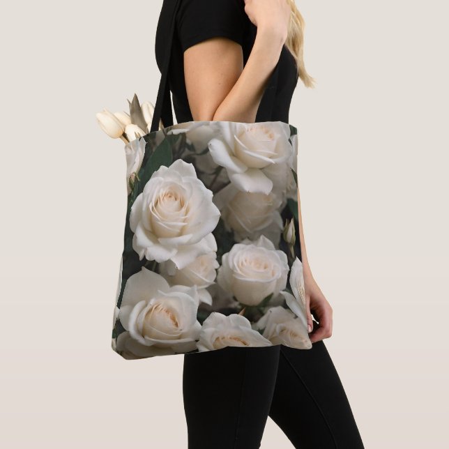 Custom 2-Sided Image Personalized Flower Tote Bag (Close Up)