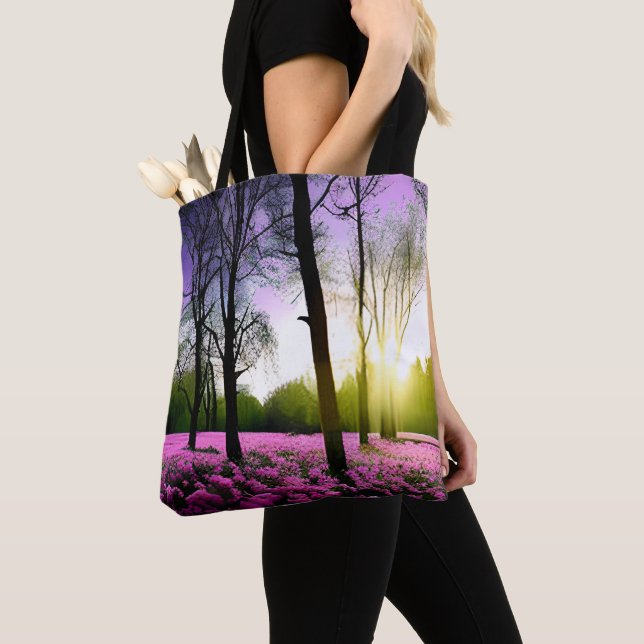 Custom 2-Sided Image Personalized Nature Tote Bag (Close Up)