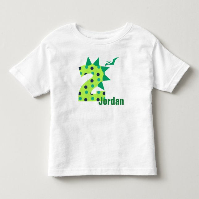 Custom 2nd Birthday Dinosaur Shirt (Front)