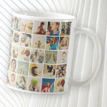 Custom 30 Photos Modern Family and Pet Coffee Mug<br><div class="desc">Add custom pet dog,  cat,  or bird,  family and friends photos with simple frame</div>