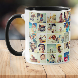 Custom 30 Photos Modern Family and Pet Frosted Glass Coffee Mug
