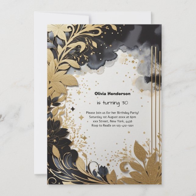 Custom 30th Birthday Invitation (Front)