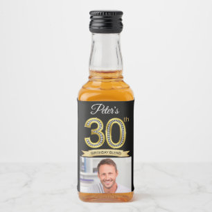 Custom 30th Birthday Party Mini Liquor Favour Labe Bottle Label