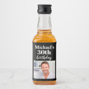 Custom 30th Birthday Party Mini Liquor Favour Labe Liquor Bottle Label
