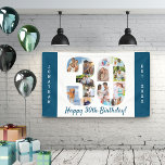 Custom 30th Birthday Party Photo Collage Banner<br><div class="desc">Create your own photo collage banner for a 30th Birthday Party. The template is set up for you to add your custom name or wording and your favourite photos. Your photos will automatically appear as a photo collage in the shape of the number 30. The banner has ocean blue borders...</div>