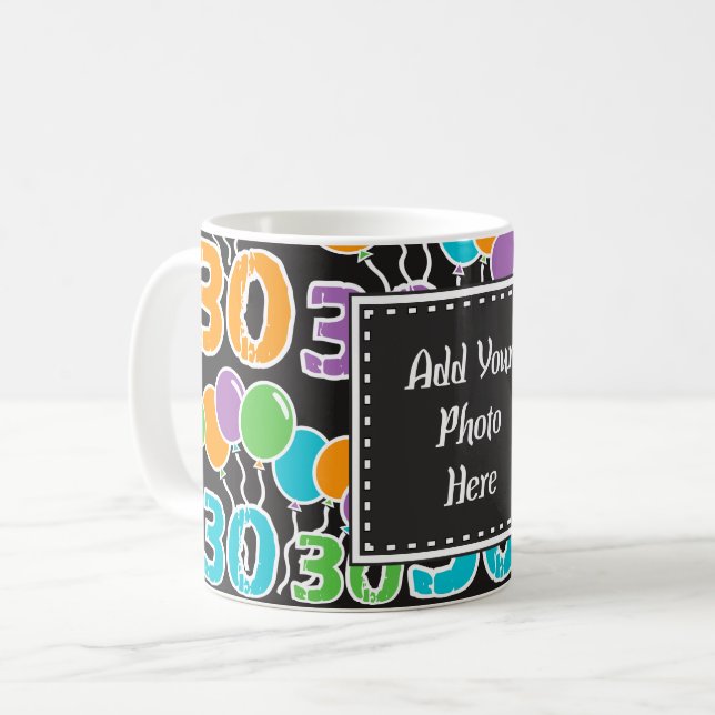 Custom 30th Birthday Photo Colorful Mug (Devant gauche)