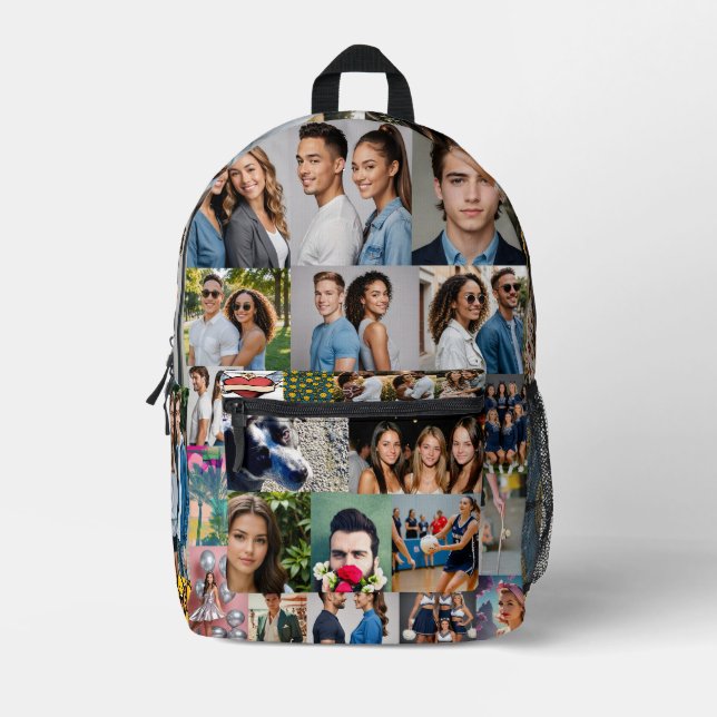 Custom 32 Photo Collage for school or college  Printed Backpack (Front)