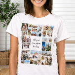 Custom 32 Photo Collage T-Shirt<br><div class="desc">Make your own photo t shirt featuring 32 of your cherished picture memories in a modern grid style photo collage with custom text.</div>