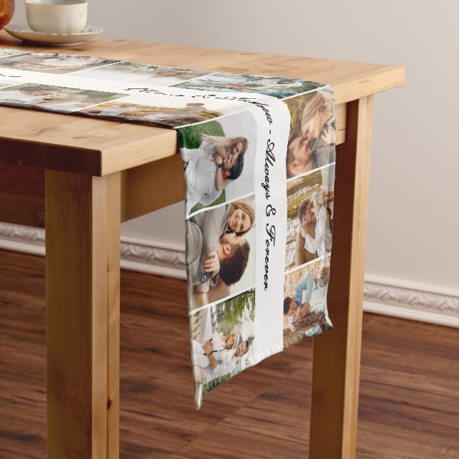 Custom 36 Photos Always & Forever Wedding Long Table Runner (In Situ)