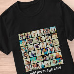 Custom 36 Photos Modern Family & Pet Memories T-Shirt<br><div class="desc">Add custom pet dog,  cat,  or bird,  family and friends photos with simple frame</div>