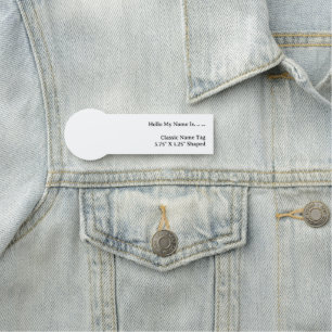 Custom 3.75X1.25 Shaped Name Tag Clean Modern Styl