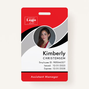 Custom 3 Color Modern Corporate Employee ID Badge