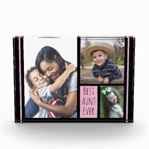 Custom 3 Photo Collage Best Aunt Ever  