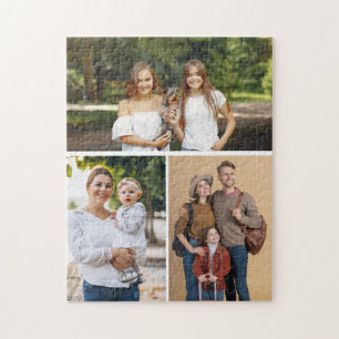 Custom 3 Photo Collage Jigsaw Puzzle