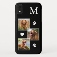 Custom 3 Photo Collage Modern Black Dog