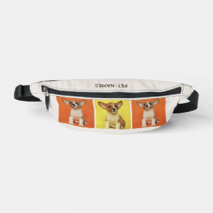 Custom 3 Photo Collage Pet Dog Name & Picture On Fanny Pack