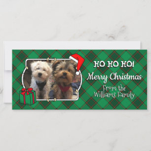 Custom 3 Photo Frame Christmas Red & Green Plaid