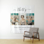 Custom 3 Photo Happy 30th Birthday Tapestry<br><div class="desc">Create a fun backdrop for your birthday party with this custom 3-photo 30th birthday wall tapestry. It's a great choice for party decor and using as a backdrop for taking selfies and other photos at your party. Personalize the text template with the age and guest of honour's name and upload...</div>