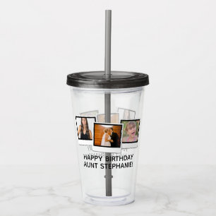 Custom 3-Photo Snapshot Frames Personalized Gift Acrylic Tumbler