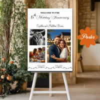 Custom 3 Photos 15th Wedding Anniversary Welcome